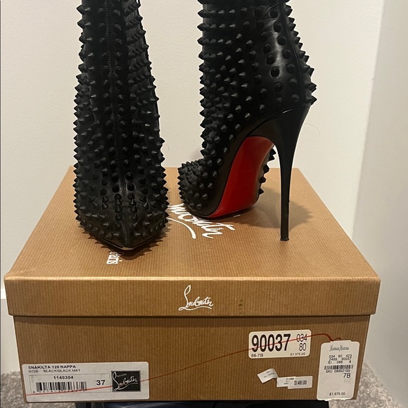 Christian Louboutin Black Studded Heels - Picture 1 of 5